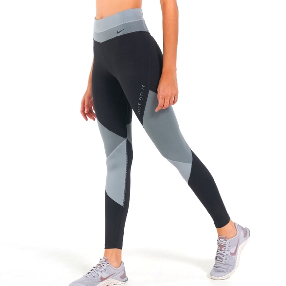 Nike Pants - Nike | Black Gray Colorblock Leggings